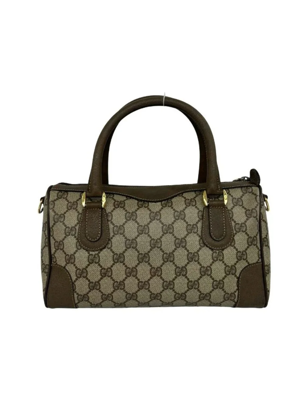 Gucci GG Pattern Logo Interlocking G Leather 2-Way Shoulder Bag Brown